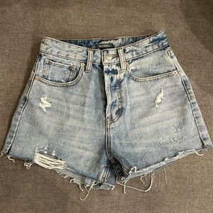 High waisted denim shorts